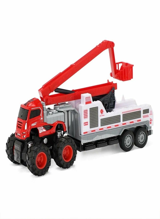 PROBABE 1:43 4WD Diecast Alloy Fire Fighting Engineering Truck Toys with Friction Powered Miniature Car Vehicle Toy for Kids (Sent Any One Color Truck) - Image 5